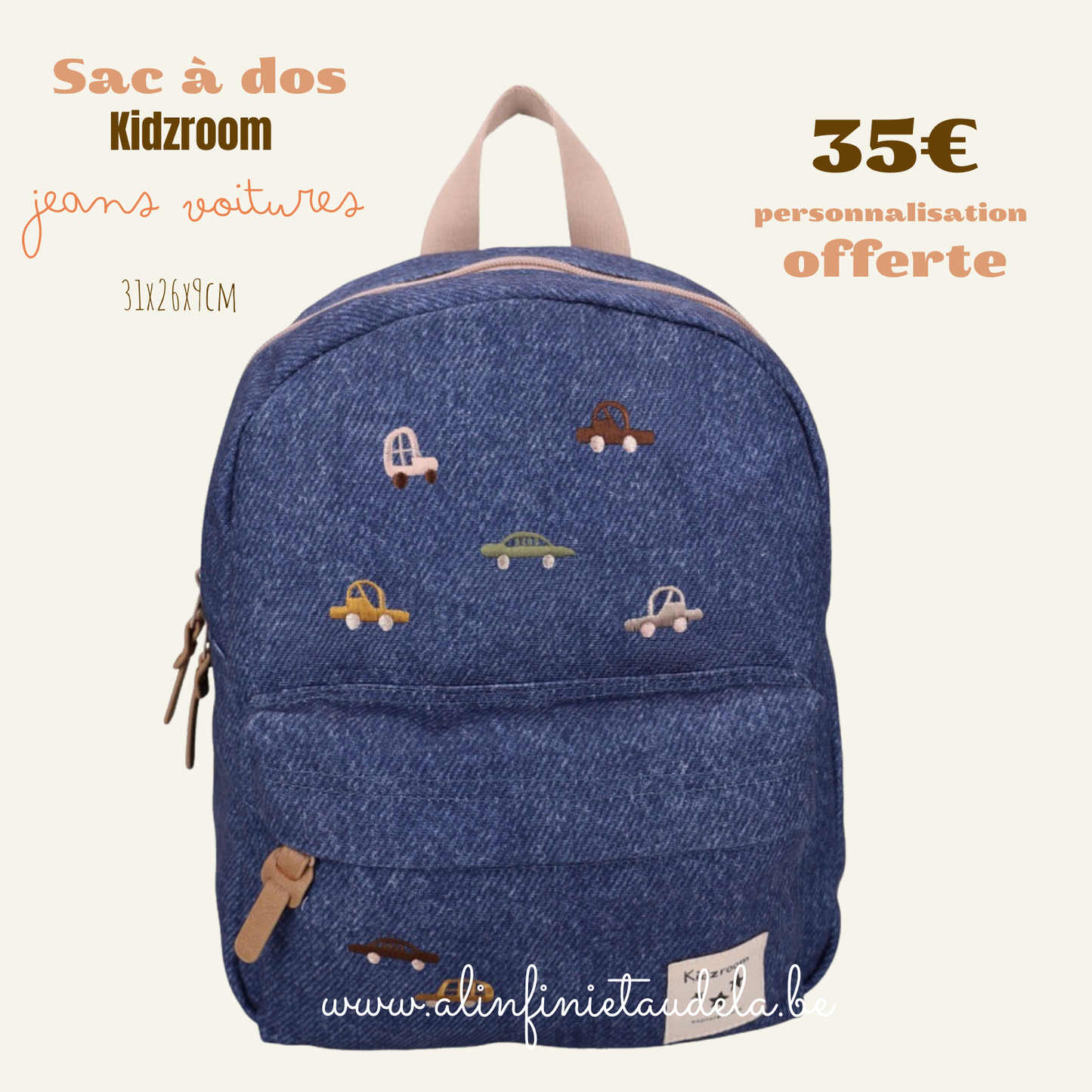 Sac à dos enfant - Jeans voitures