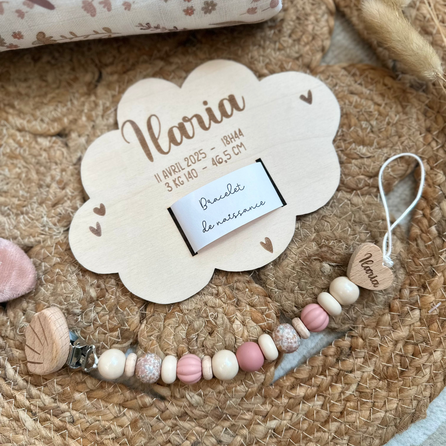 Nuage bracelet de naissance pour Olivia