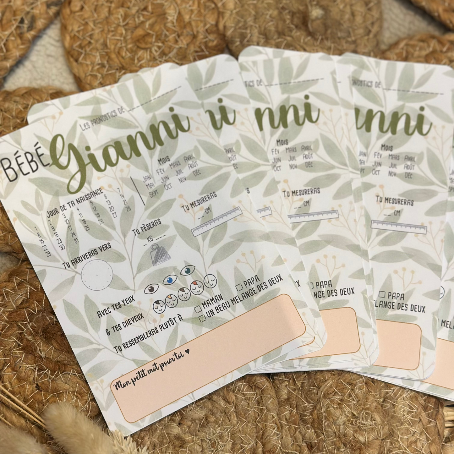 Cartes pronostics Babyshower