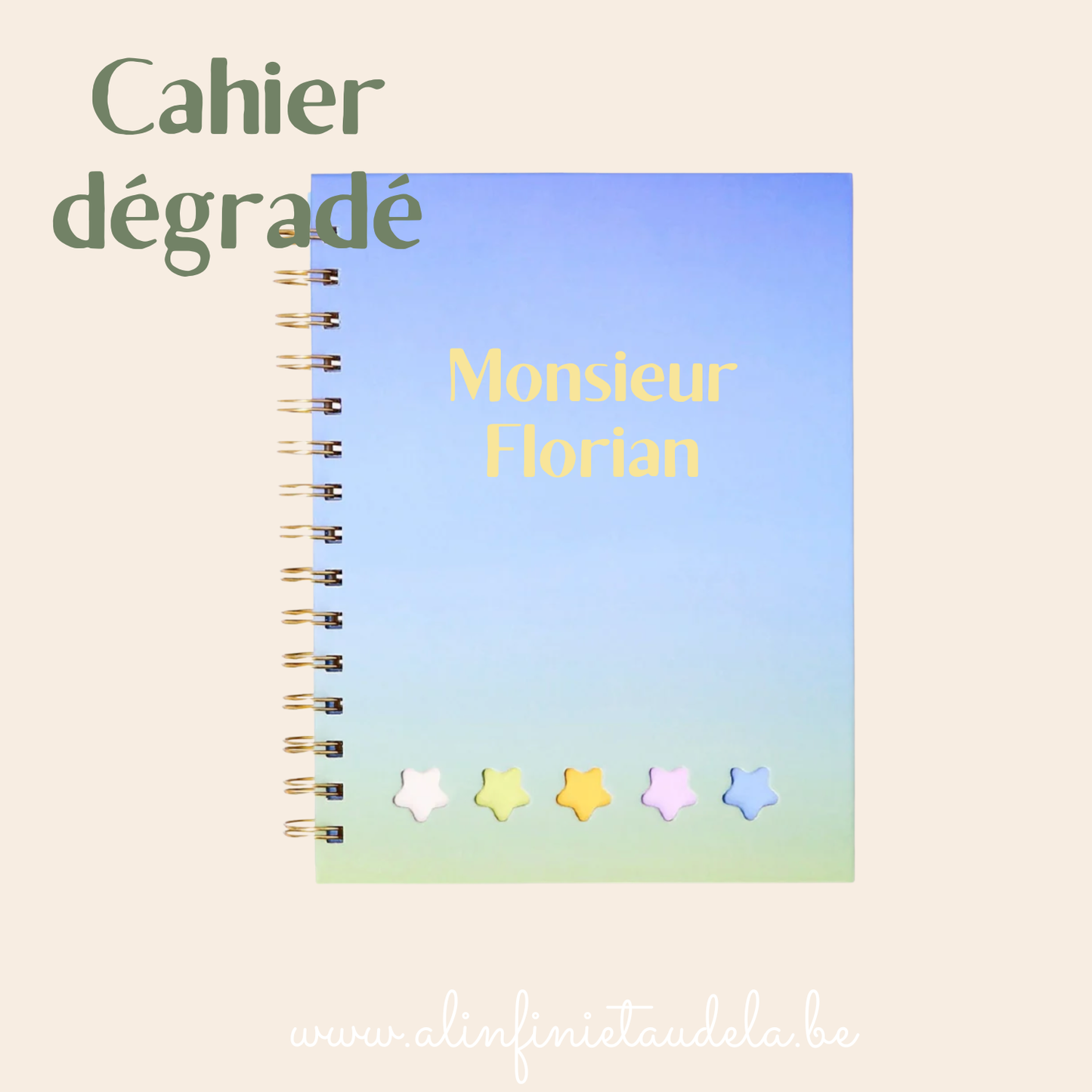 Cahier dégradé avec mémos et stylo