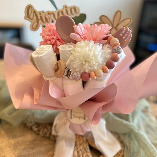 Bouquet de couches complet pour baby 2 Laurie & Logan