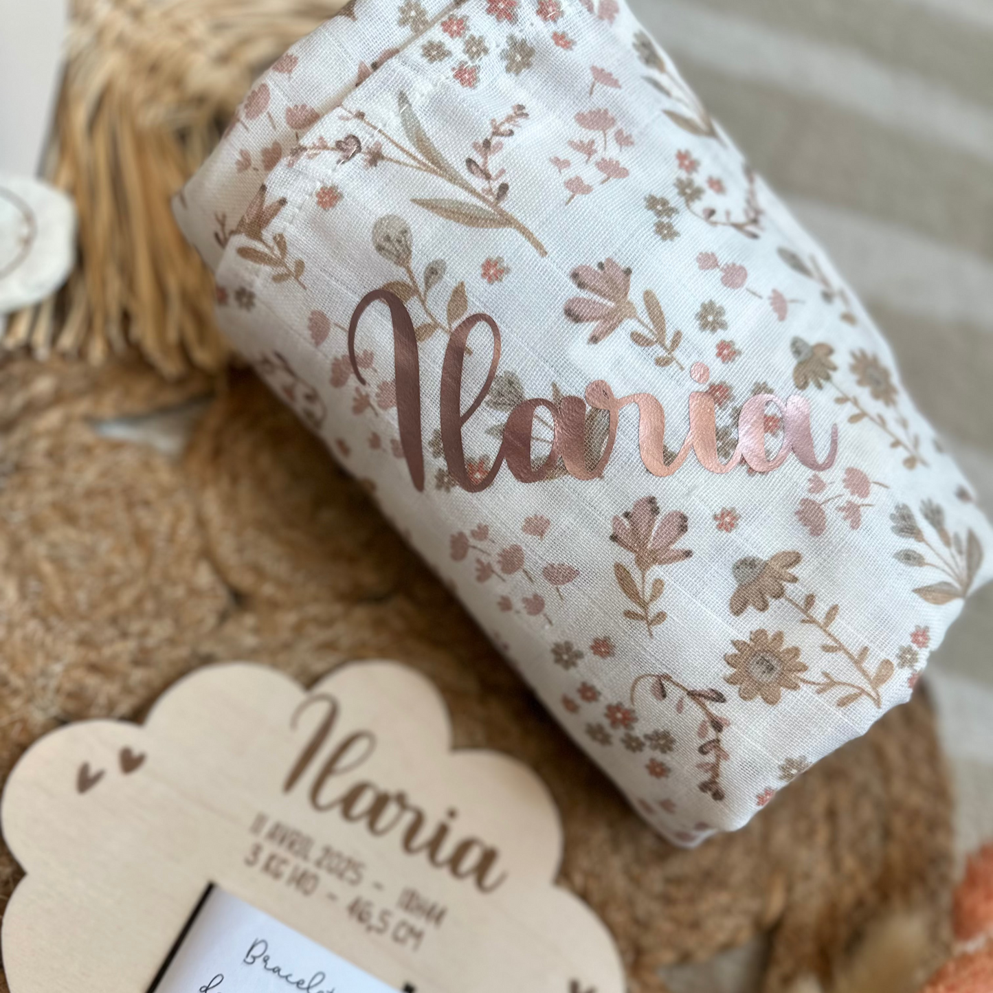 Grand lange de gaze de coton - Flowers JOLLEIN