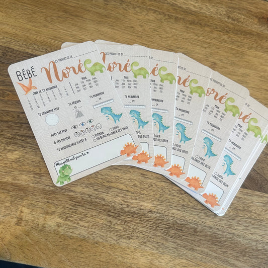 Cartes pronostics Babyshower